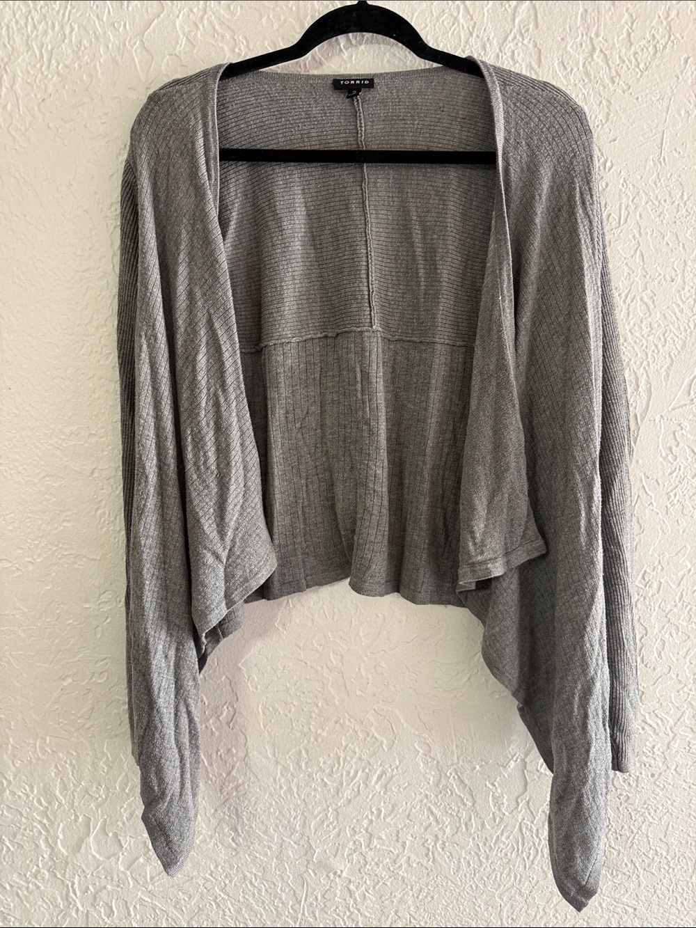 torrid Gray Open-Front Draped Cardigan